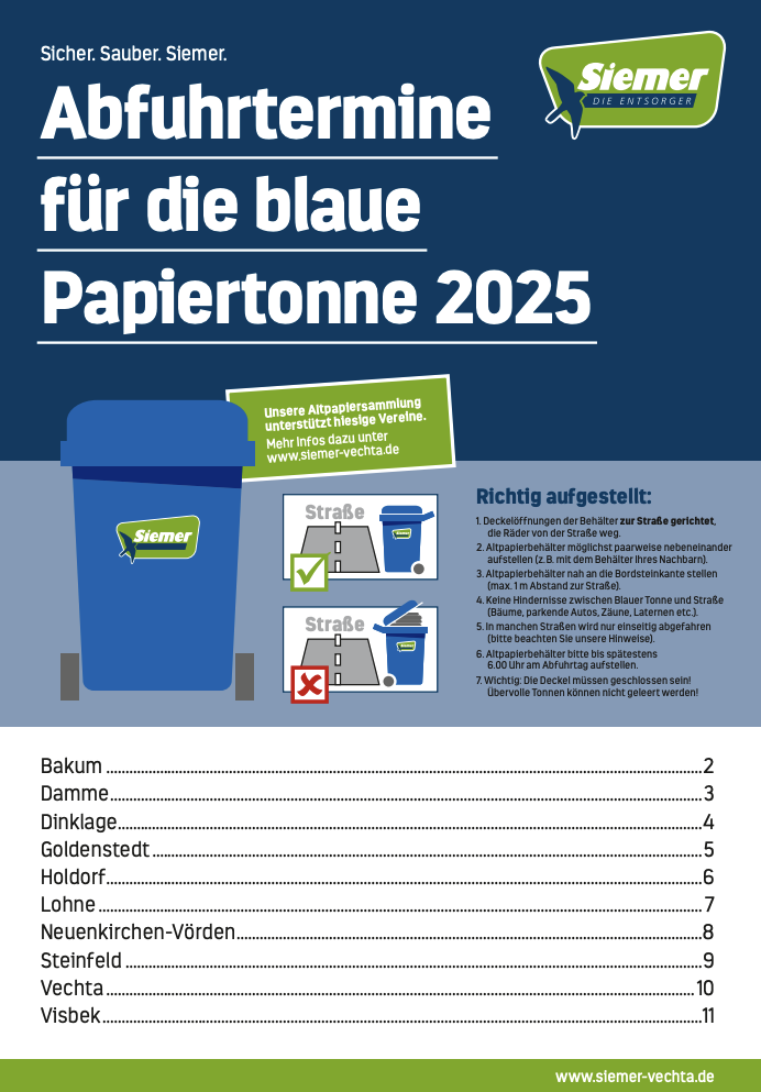 Siemer Abfuhrkalender 2024