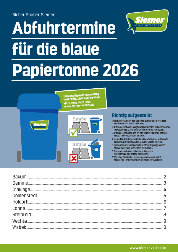 Siemer Abfuhrkalender 2024